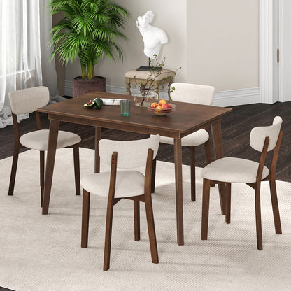 5-Piece Dining Table Set for 4 with Rubber Wood Frame and Padded Set, Brown Dining Room Sets at Gallery Canada