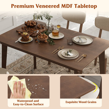 5-Piece Dining Table Set for 4 with Rubber Wood Frame and Padded Set, Brown Dining Room Sets at Gallery Canada