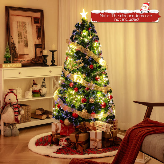 Pre-Lit Artificial Xmas Tree with Top Star and Branch Tips-5 FT, Green Christmas Tree Green - 5 Foot at Gallery Canada