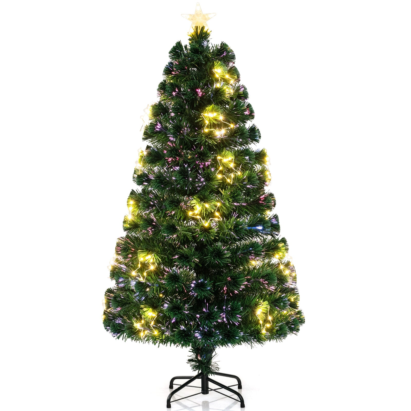 Pre-Lit Artificial Xmas Tree with Top Star and Branch Tips-5 FT, Green Christmas Tree Green - 5 Foot at Gallery Canada