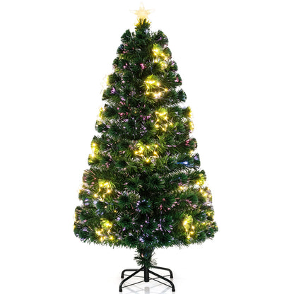 Pre-Lit Artificial Xmas Tree with Top Star and Branch Tips-5 FT, Green Christmas Tree at Gallery Canada
