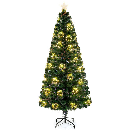 Pre-Lit Artificial Xmas Tree with Top Star and Branch Tips-7 FT, Green Christmas Tree at Gallery Canada