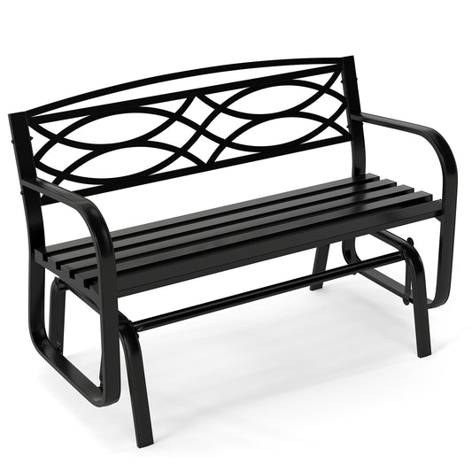 2-Person Outdoor Glider Bench, Metal Frame, Black Patio Rocking Chairs & Gliders Black at Gallery Canada