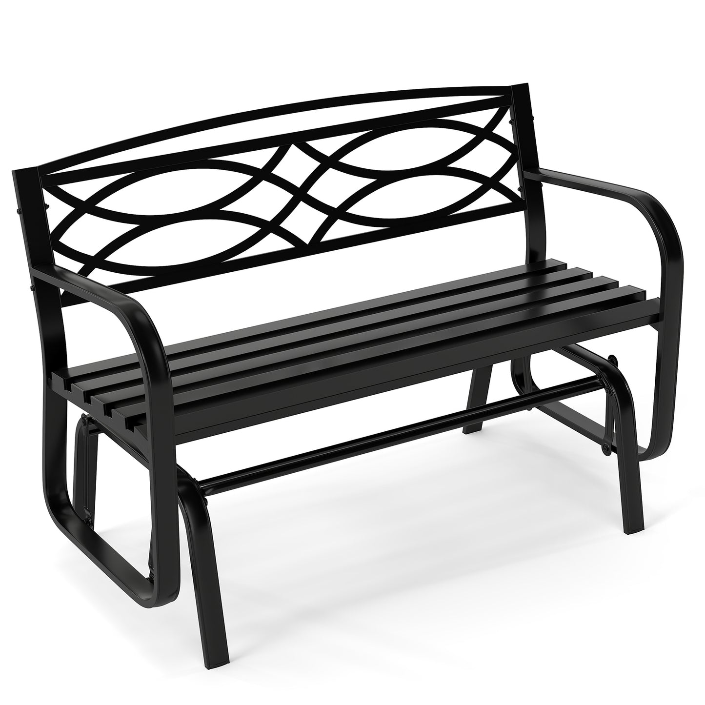2-Person Outdoor Glider Bench with Metal Frame, Black Patio Rocking Chairs & Gliders at Gallery Canada