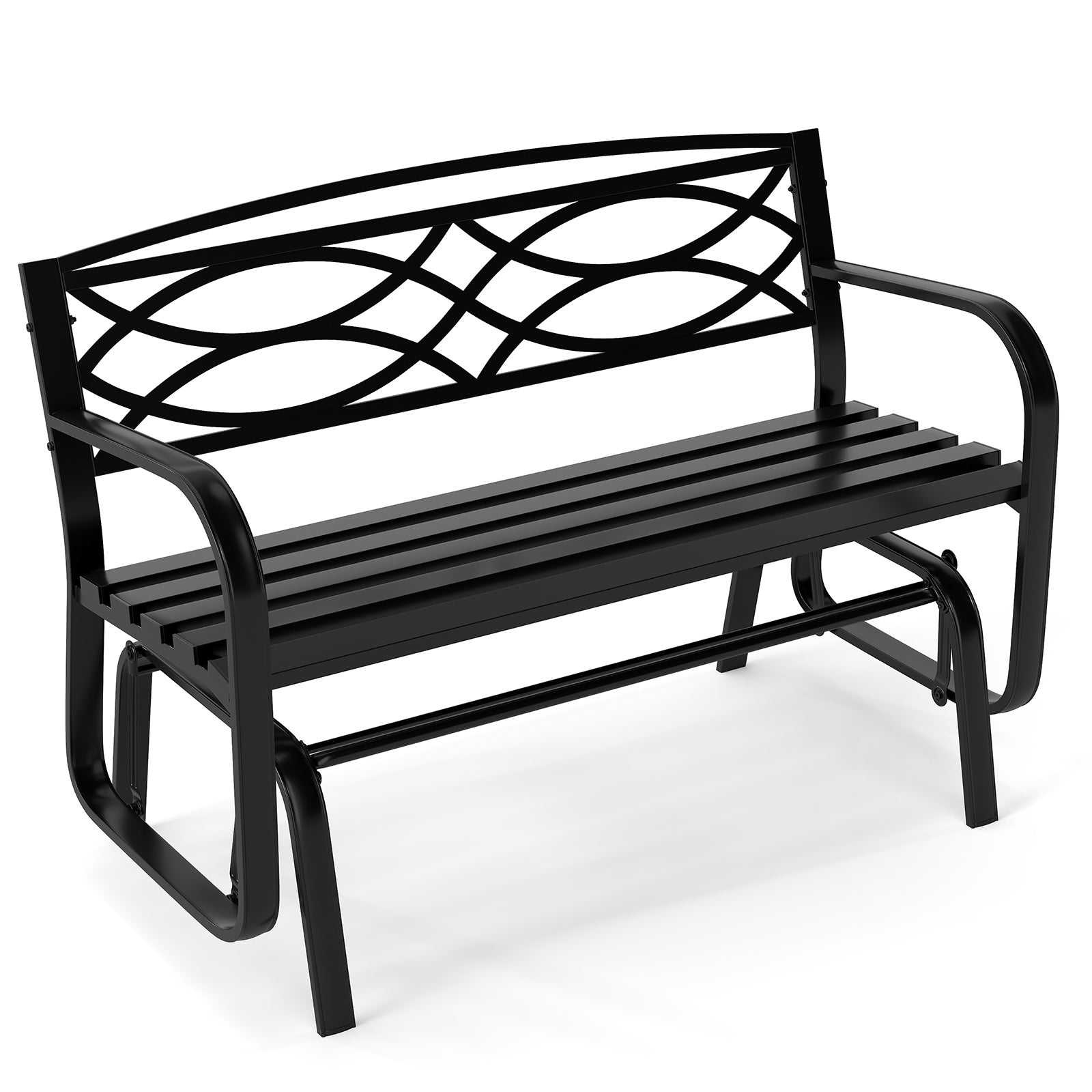 2-Person Outdoor Glider Bench with Metal Frame, Black Patio Rocking Chairs & Gliders at Gallery Canada