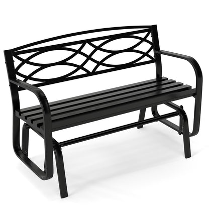 2-Person Outdoor Glider Bench with Metal Frame, Black Patio Rocking Chairs & Gliders at Gallery Canada
