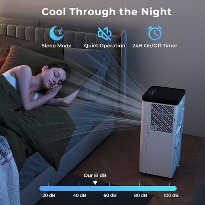 10000 BTU Portable Air Conditioner 3 in 1 Floor AC Unit, White Portable Air Conditioners at Gallery Canada