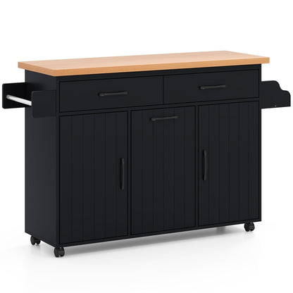 Mobile Kitchen Island Table With Trash Bag Storage, Black Kitchen Islands & Carts at Gallery Canada