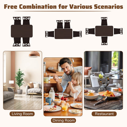 5-Piece Dining Table Set with Wide Tabletop and Rubber Wood Legs, Black Dining Room Sets at Gallery Canada