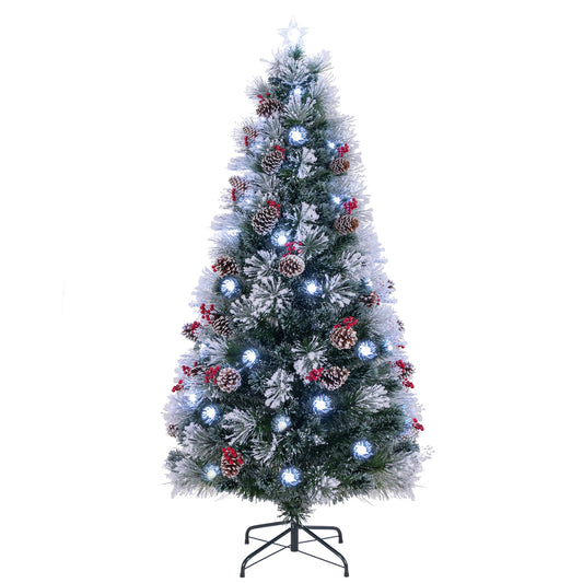 7 FT Flocked Christmas Tree, 8 Lighting Modes, Green Christmas Tree Green at Gallery Canada
