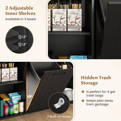 Mobile Kitchen Island Table with Trash Bag Storage for Dining Room, Black Kitchen Islands & Carts at Gallery Canada