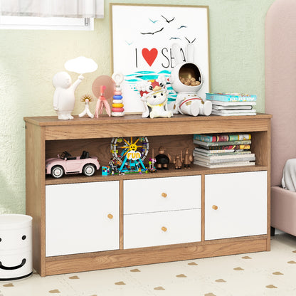 Kids Toy Storage Organizer with Open Shelf and 2 Drawers for Playroom, Natural Kids Storage at Gallery Canada
