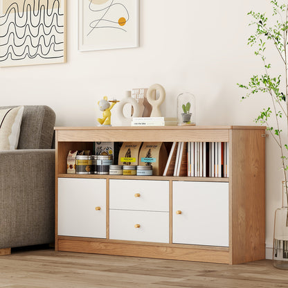 Kids Toy Storage Organizer with Open Shelf and 2 Drawers for Playroom, Natural Kids Storage at Gallery Canada