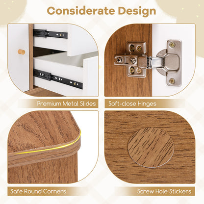 Kids Toy Storage Organizer with Open Shelf and 2 Drawers for Playroom, Natural Kids Storage at Gallery Canada