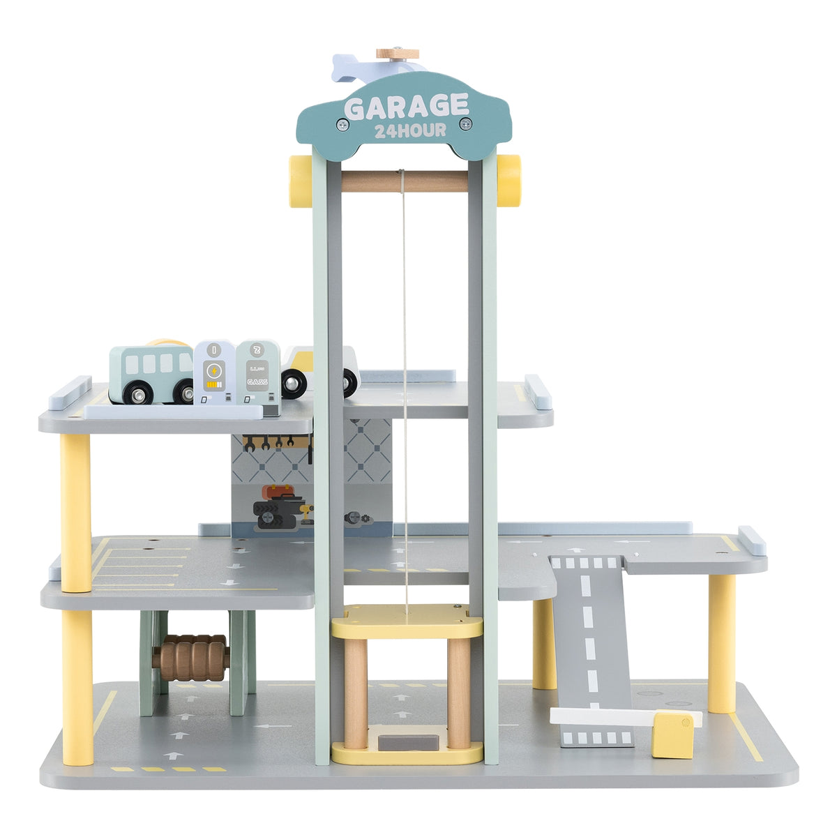 Parking Garage Playset With 4 Cars, Helicopter, Gray Push & Pedal Ride On Toys at Gallery Canada