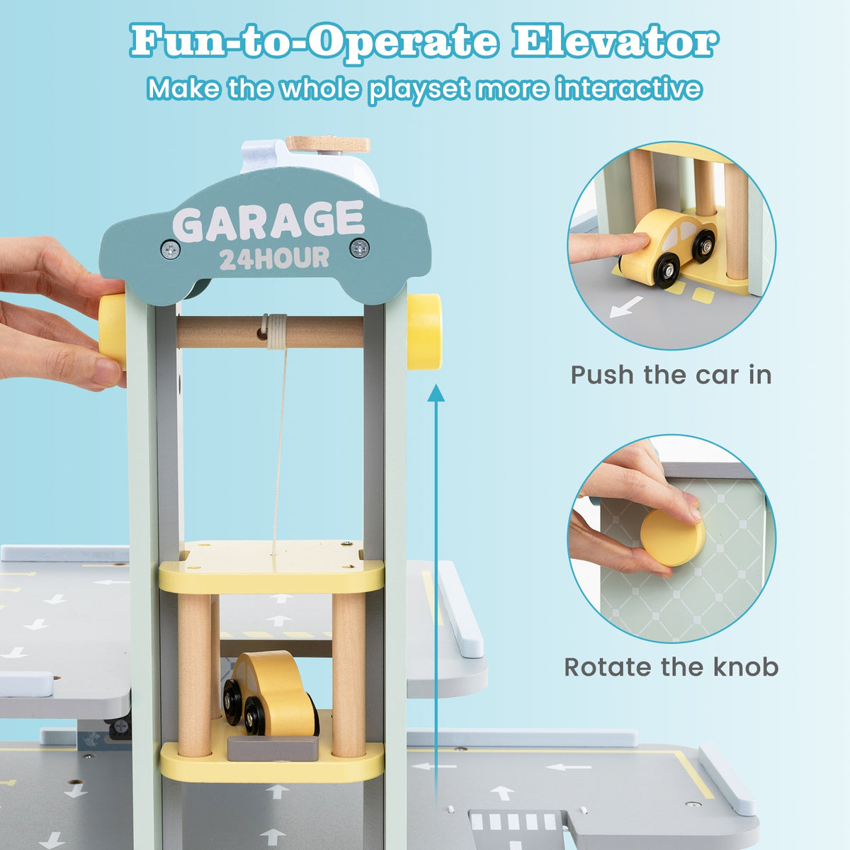 Parking Garage Playset With 4 Cars, Helicopter, Gray Push & Pedal Ride On Toys at Gallery Canada