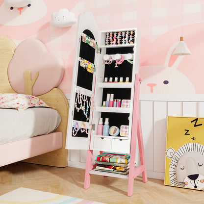 Kids Jewelry Organizer with Full Length Mirror Drawers and Storage Shelves, White Kids Vanities at Gallery Canada