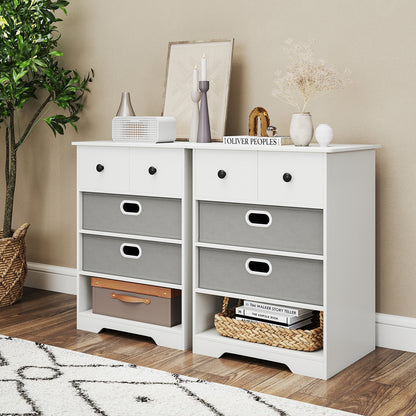 4-Drawer Dresser Modern Chest Storage Organizer with Open Shelves, White Cabinets & Chests at Gallery Canada