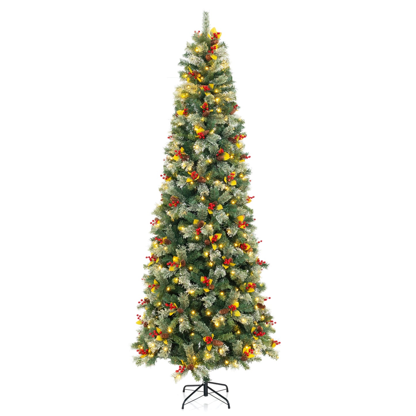 5/7.5/9 FT Pre-Lit Artificial Christmas Tree with 453/1096/1416 PVC and Pine Needles-XL, Green Christmas Tree at Gallery Canada