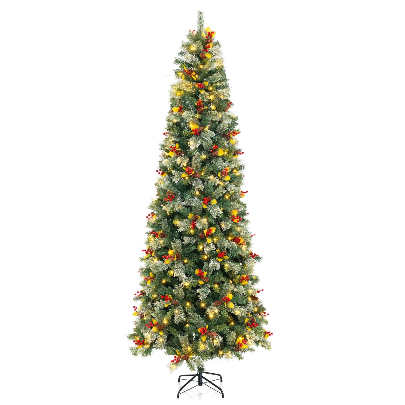 5/7.5/9 FT Pre-Lit Artificial Christmas Tree with 453/1096/1416 PVC and Pine Needles-XL, Green Christmas Tree at Gallery Canada