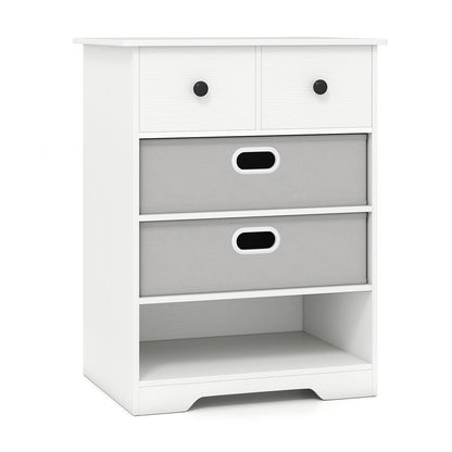4-Drawer Dresser Modern Chest Storage Organizer with Open Shelves, White Cabinets & Chests White at Gallery Canada
