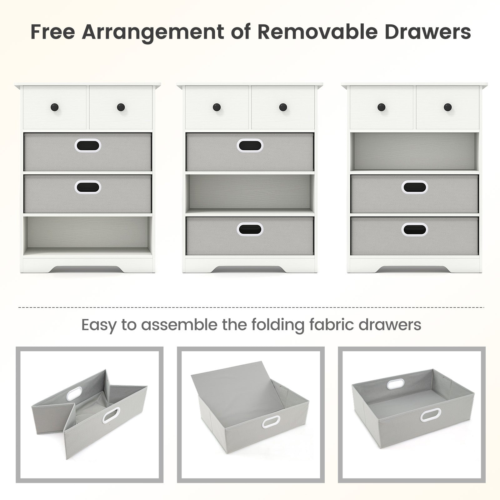 4-Drawer Dresser Modern Chest Storage Organizer with Open Shelves, White Cabinets & Chests at Gallery Canada