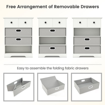4-Drawer Dresser Modern Chest Storage Organizer with Open Shelves, White Cabinets & Chests at Gallery Canada