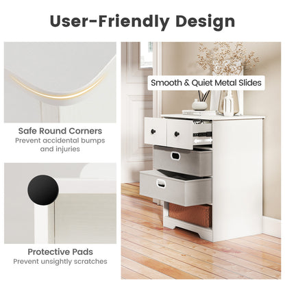 4-Drawer Dresser, Modern Chest Storage Organizer With Open Shelves, White Cabinets & Chests at Gallery Canada