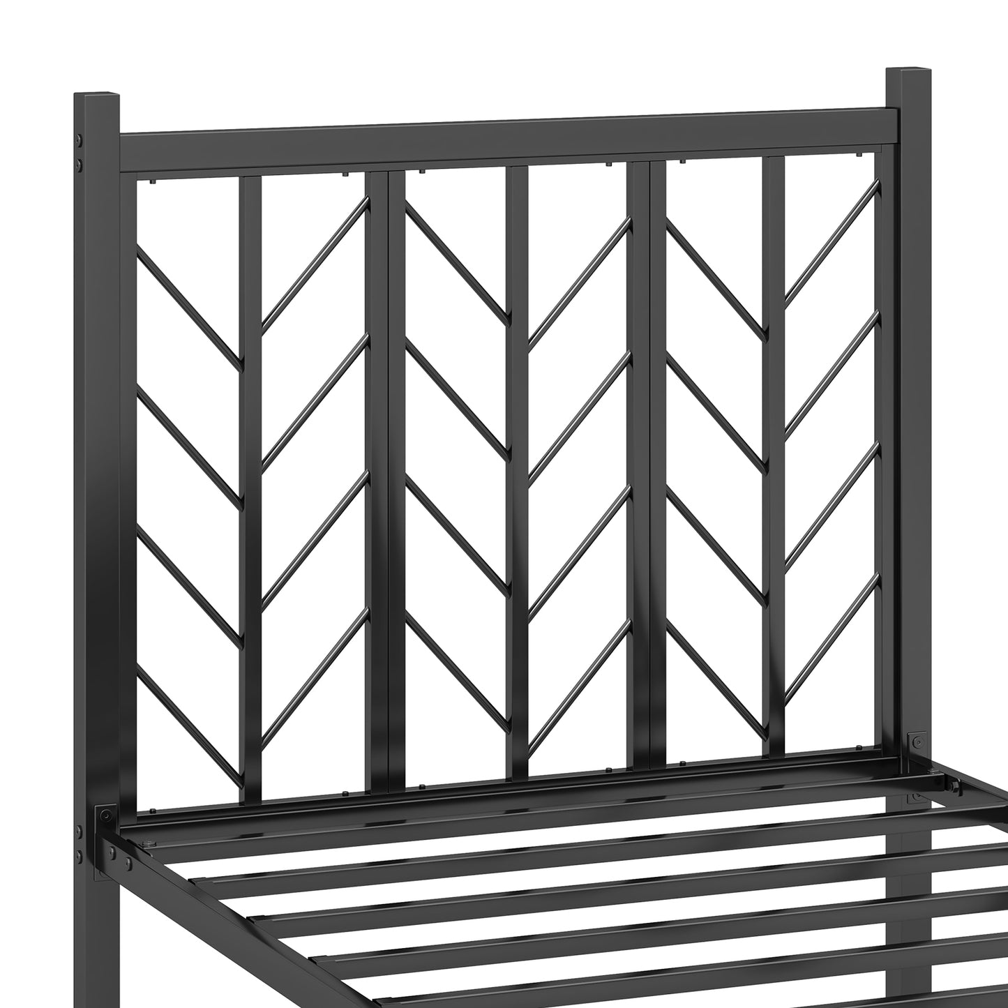 Twin Size Platform Bed with Headboard and Metal Frame-Twin Size, Black Simple Bed Frame at Gallery Canada