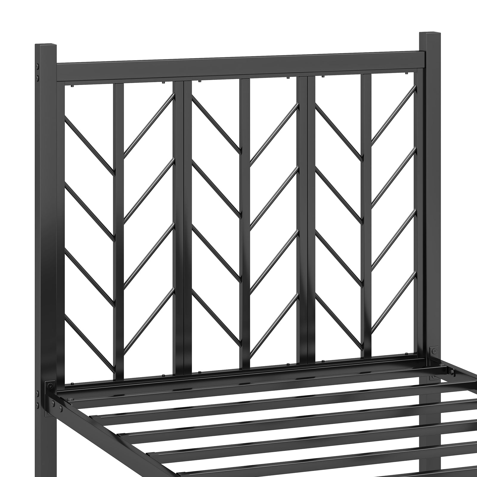 Twin Size Platform Bed with Headboard and Metal Frame-Twin Size, Black Simple Bed Frame at Gallery Canada