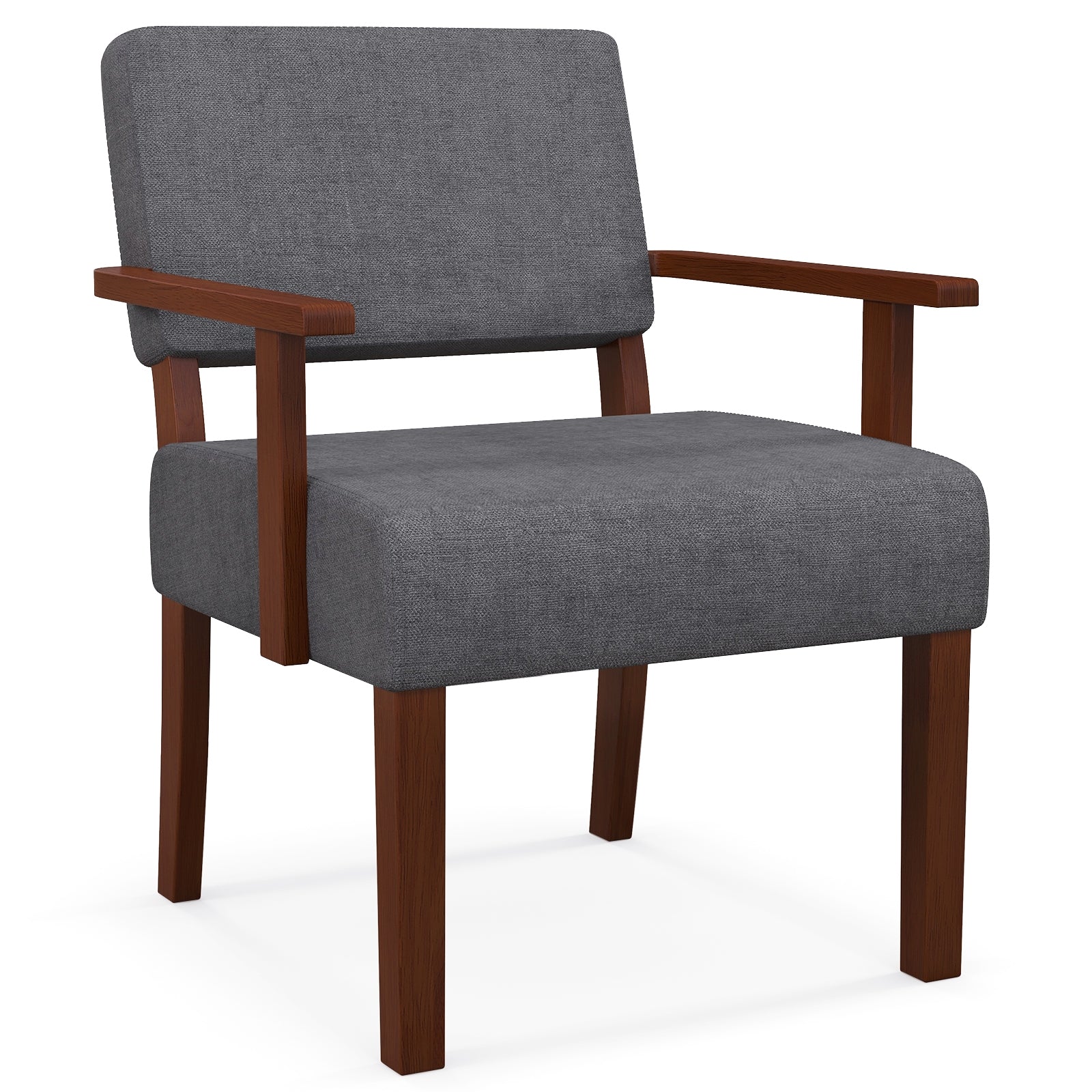 Linen Accent Chair, Soft Padded Seat, Gray Sofas & Loveseats Gray at Gallery Canada