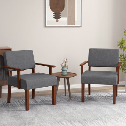 Linen Accent Chair Living Room Chair with Soft Padded Seat and Backrest, Gray Sofas & Loveseats at Gallery Canada