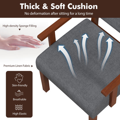 Linen Accent Chair Living Room Chair with Soft Padded Seat and Backrest, Gray Sofas & Loveseats at Gallery Canada