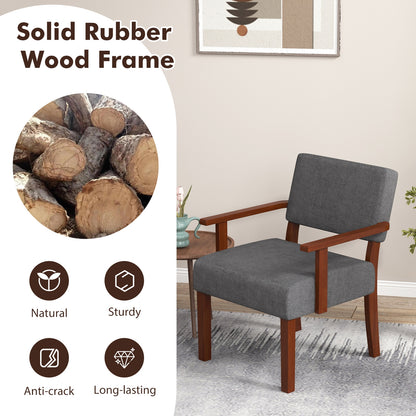 Linen Accent Chair Living Room Chair with Soft Padded Seat and Backrest, Gray Sofas & Loveseats at Gallery Canada