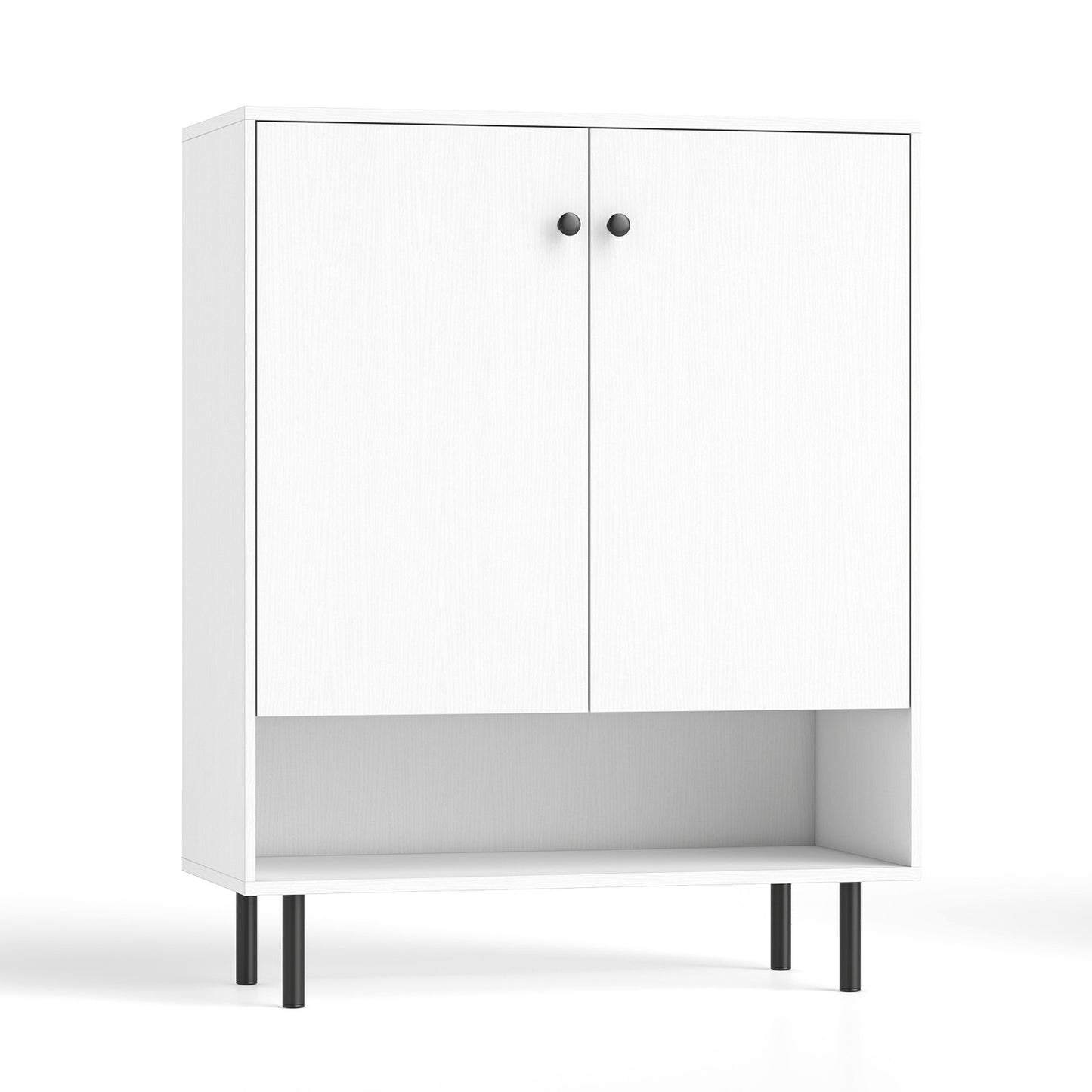 2-Door Sideboard Buffet Cabinet, Adjustable Shelf, White Sideboards Cabinets & Buffets White at Gallery Canada