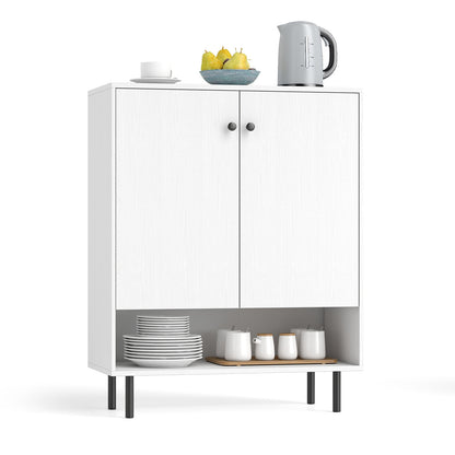 2-Door Sideboard Buffet Cabinet Kitchen with Adjustable Shelf, White Sideboards Cabinets & Buffets at Gallery Canada