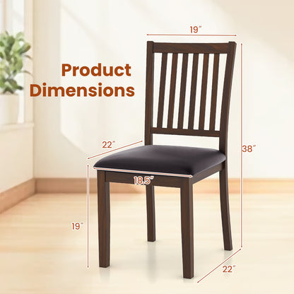 Modern Dining Chair Set Of 2, High Backrest, Brown Dining Chairs at Gallery Canada