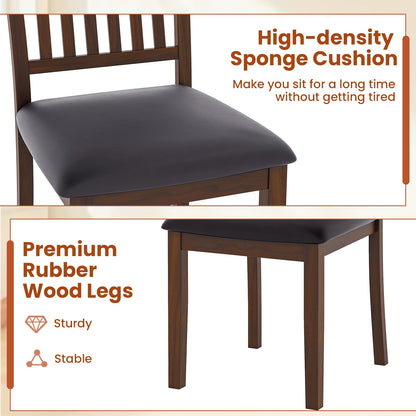 Modern Dining Chair Set Of 2, High Backrest, Brown Dining Chairs at Gallery Canada