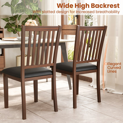 Modern Dining Chair Set Of 2, High Backrest, Brown Dining Chairs at Gallery Canada