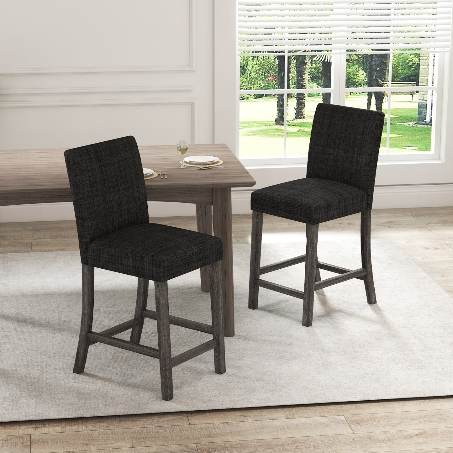 Counter Height Bar Stools, Set of 2, Gray Bar Stools at Gallery Canada