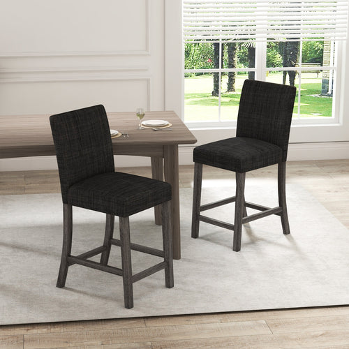Counter Height Bar Stools, Set of 2, Gray