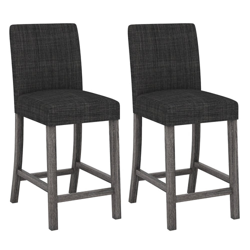 Counter Height Bar Stools, Set of 2, Gray