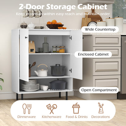 2-Door Sideboard Buffet Cabinet Kitchen with Adjustable Shelf, White Sideboards Cabinets & Buffets at Gallery Canada