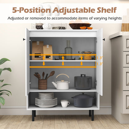 2-Door Sideboard Buffet Cabinet Kitchen with Adjustable Shelf, White Sideboards Cabinets & Buffets at Gallery Canada