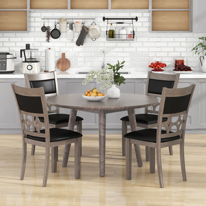 Upholstered Dining Chair Set of 2 with Padded Backrest and Seat, Gray Dining Chairs at Gallery Canada