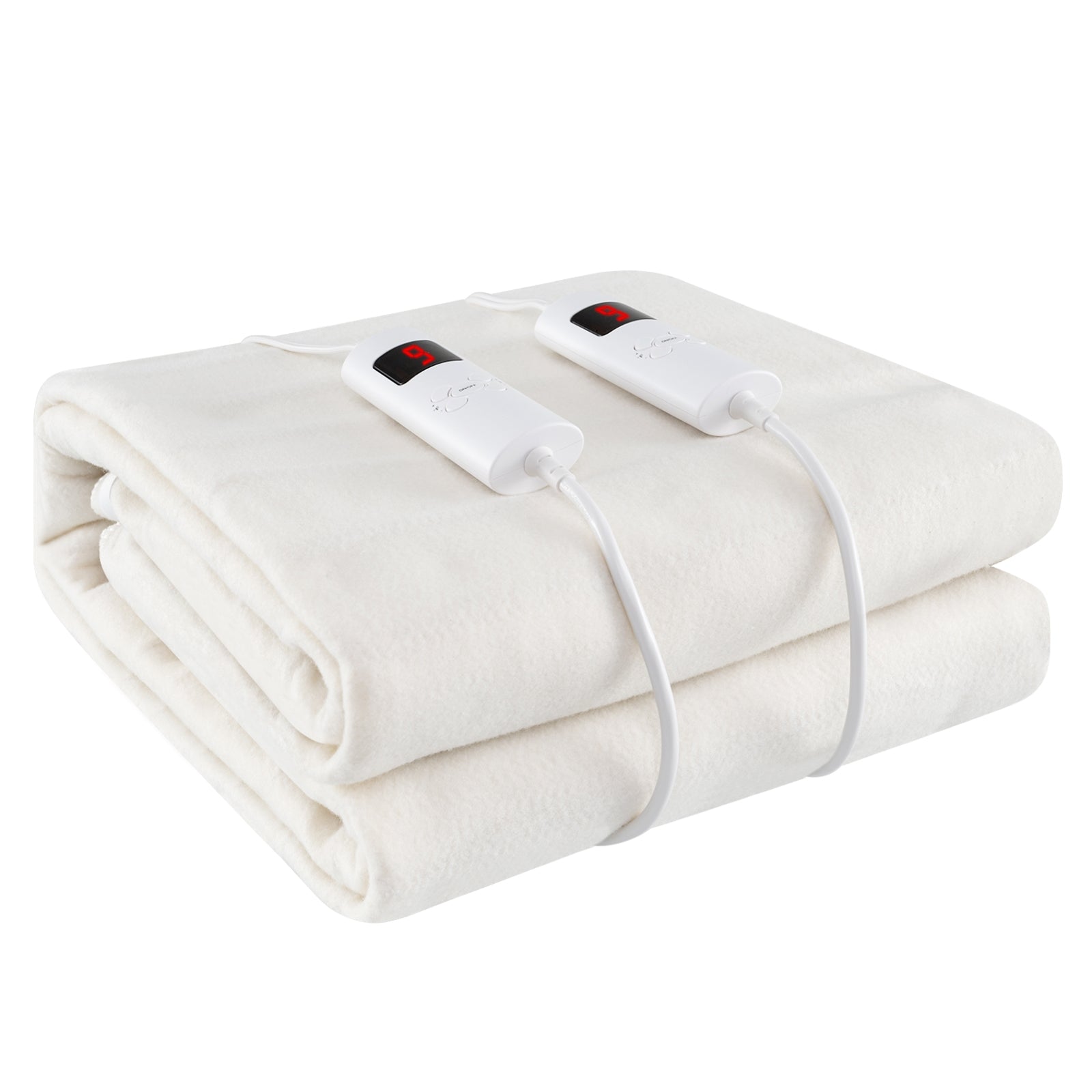 Electric Bed Warmer, Full Size, Dual Controller, 9 Heat Settings, White Bedding at Gallery Canada