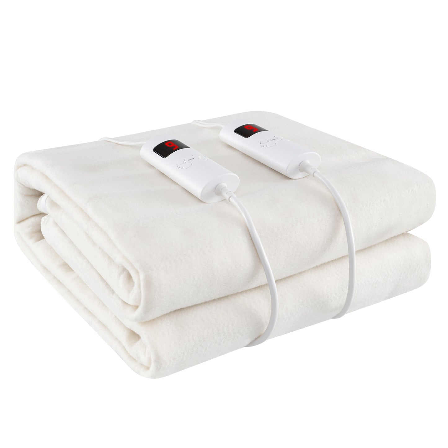 Electric Bed Warmer, Full Size, Dual Controller, 9 Heat Settings, White Bedding at Gallery Canada
