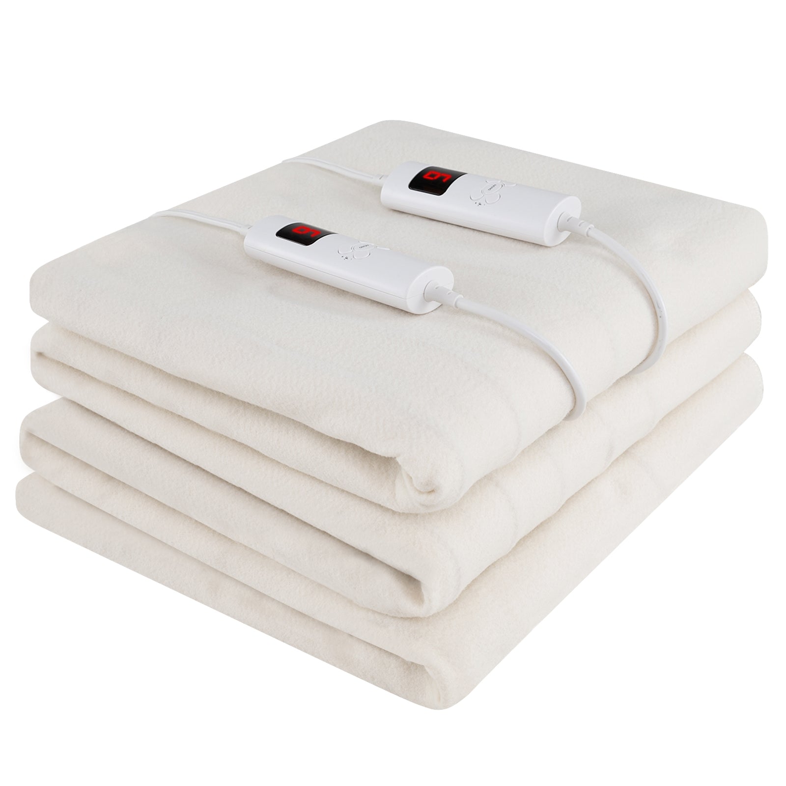 Electric Bed Warmer, Dual Controller, 9 Heat Settings, Queen Size, White Bedding White at Gallery Canada