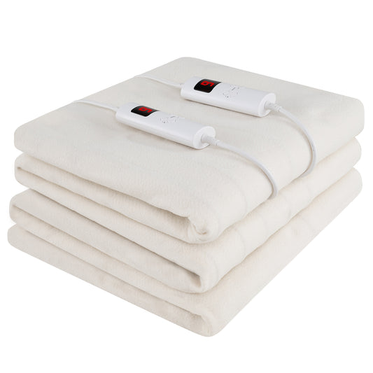 Electric Bed Warmer, Dual Controller, 9 Heat Settings, Queen Size, White Bedding White at Gallery Canada