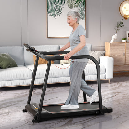 2.5 HP Walking Treadmill with Long Handrails for Seniors, Black Treadmills at Gallery Canada